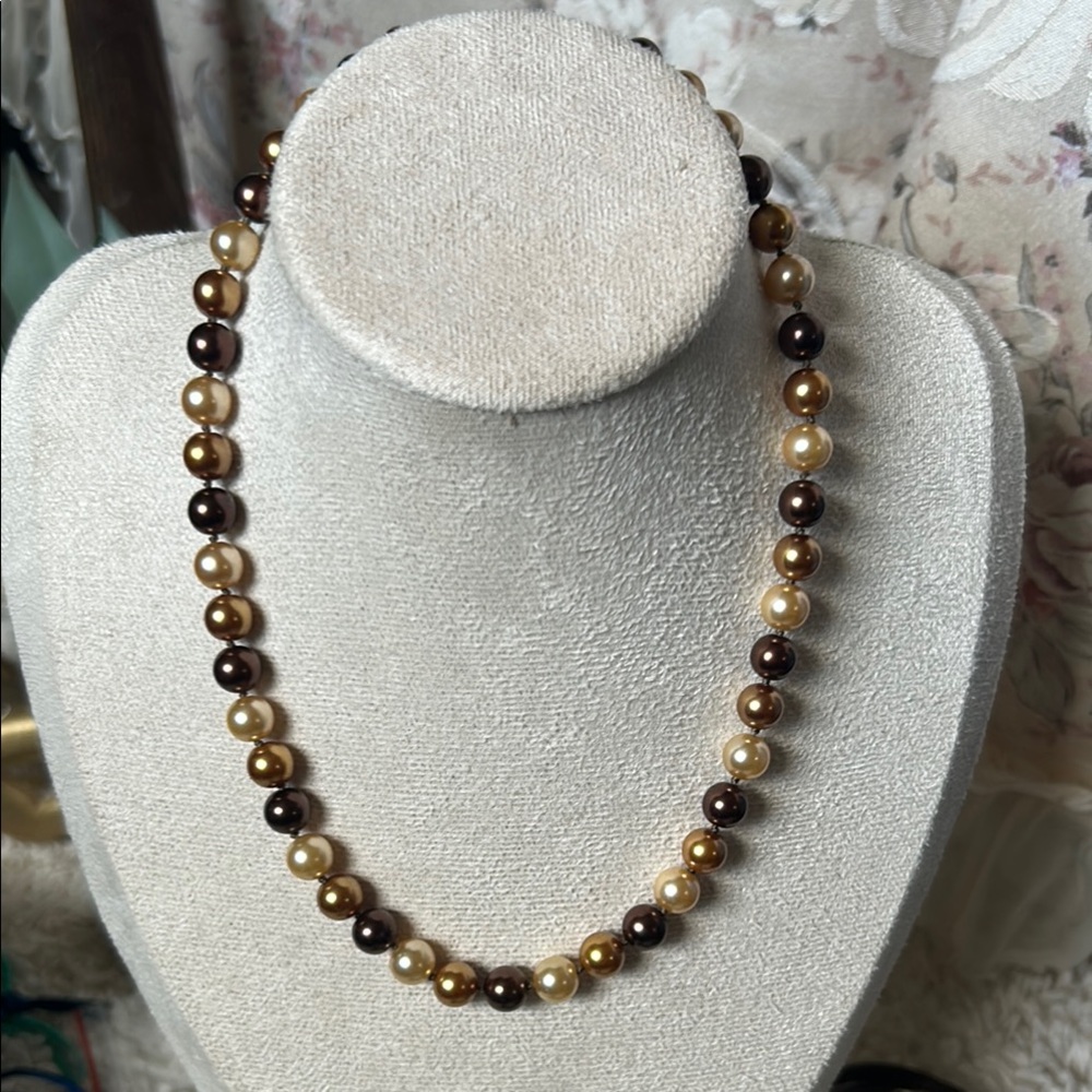 Brown and Cream Necklace Jewelry